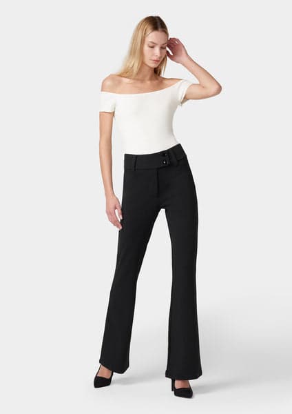 Active by Anna-Kaci - High Waist Flare Pants with Stitching: Black / M –  Upper Park