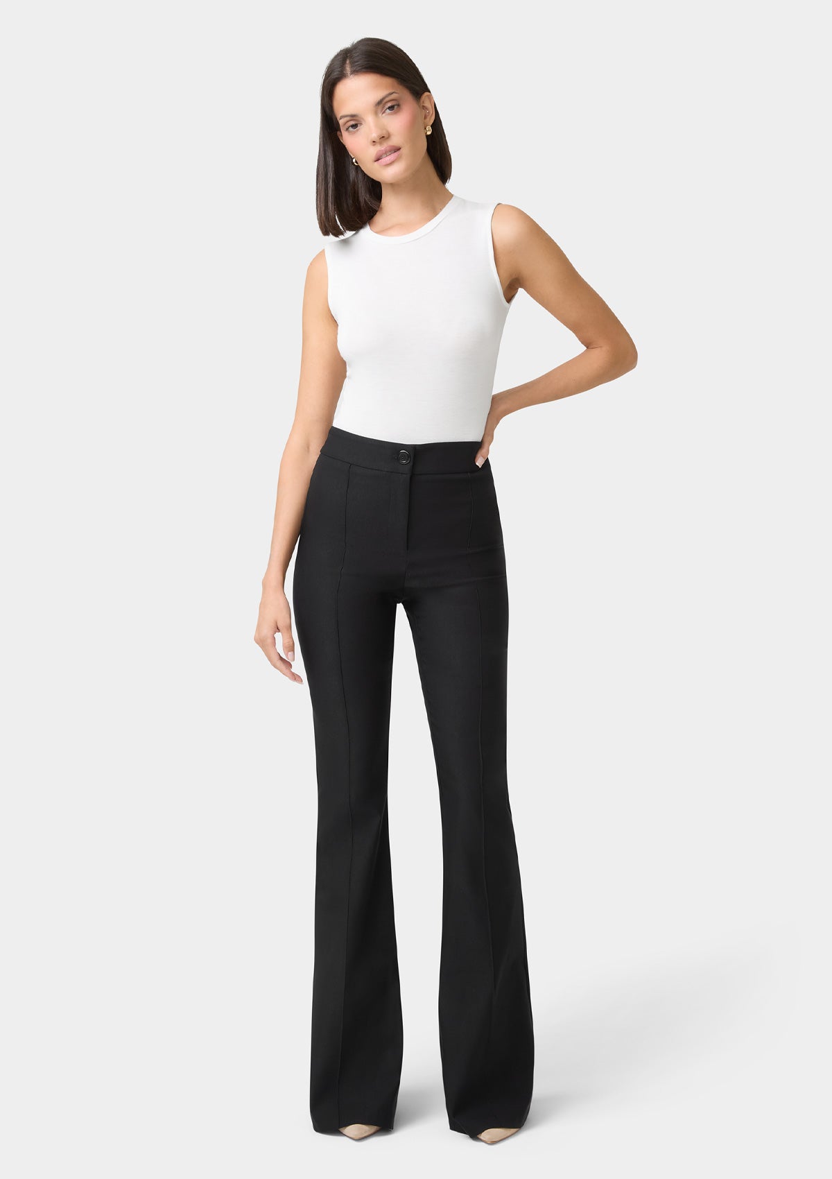High Rise Womens Tall Black Khaki Pants Tall Black Sculpt High