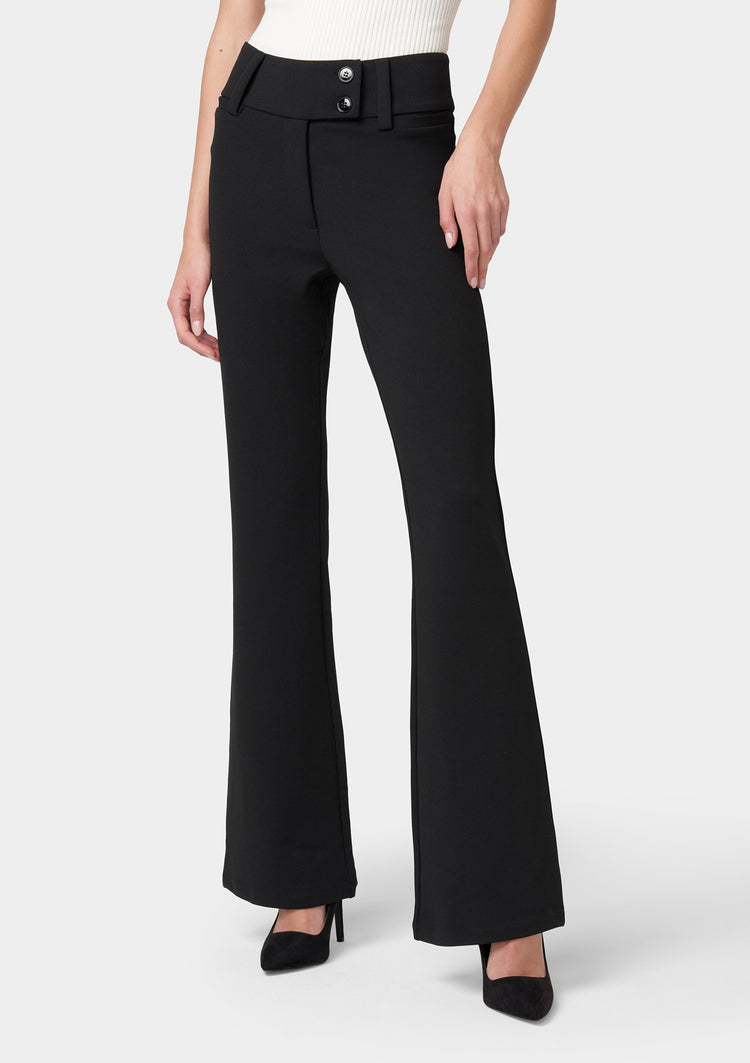 Tall Black Basic Flare Leg Pants, Tall