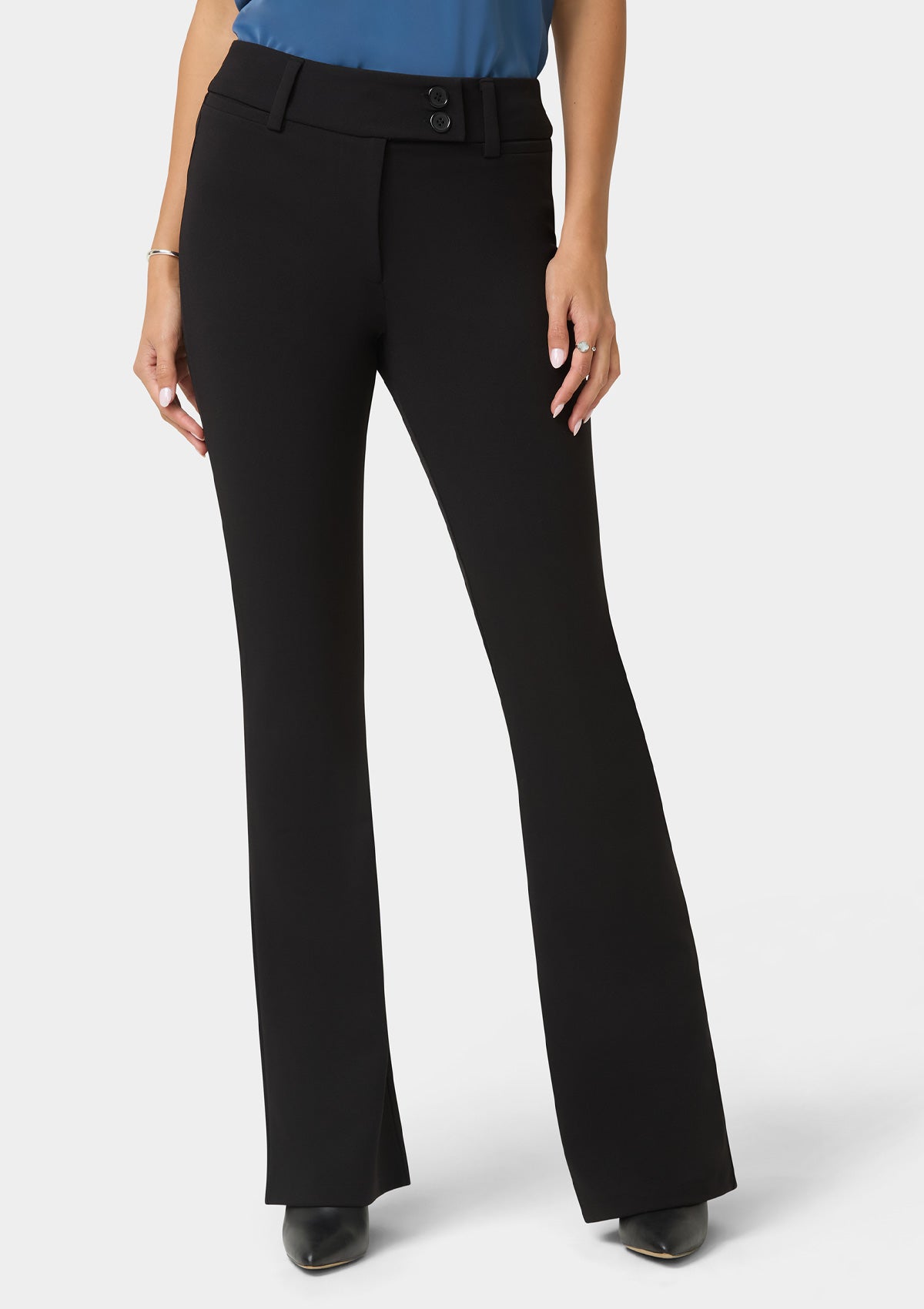 Alloy Apparel Tall Stanton Flare Pants in Black side view