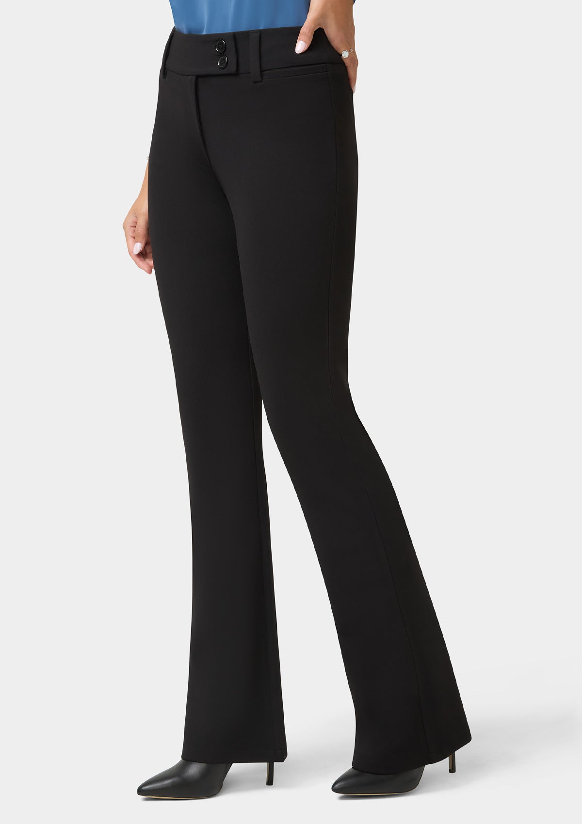 Alloy Apparel Tall Stanton Flare Pants in Black styled look