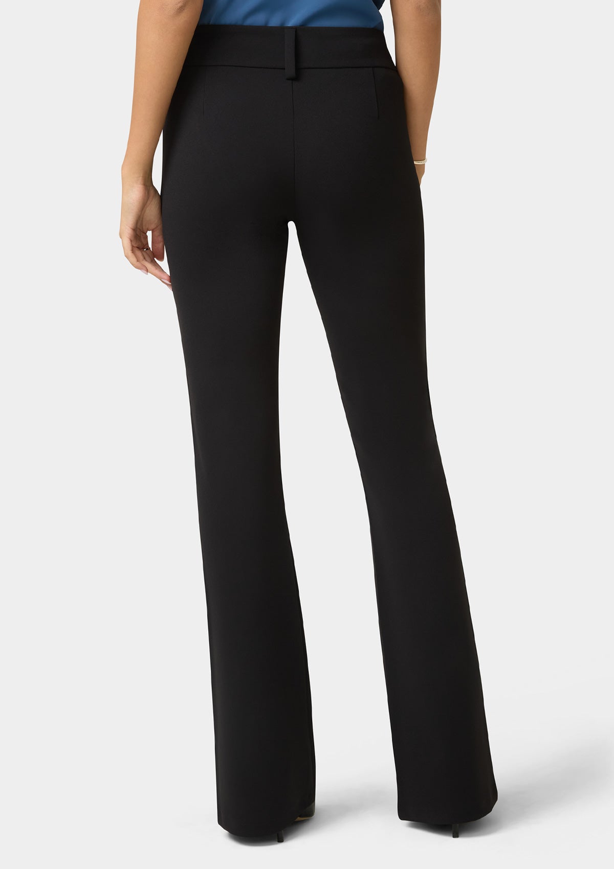 Alloy Apparel Tall Stanton Flare Pants in Black detail shot