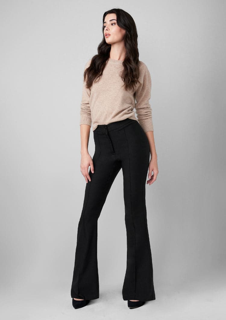 Bright Pink Textured High Waist Skinny Flare Pants