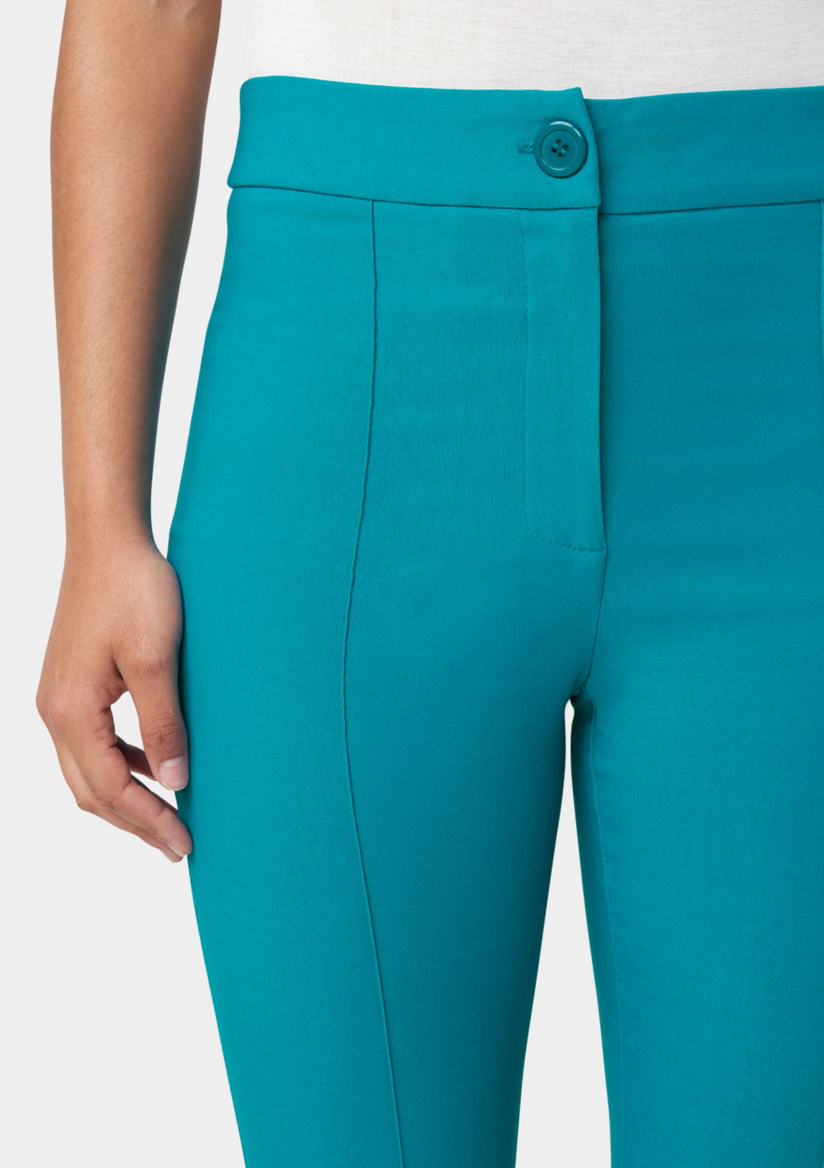 High Waist Flare Pants with Layered Skirt Overlay
