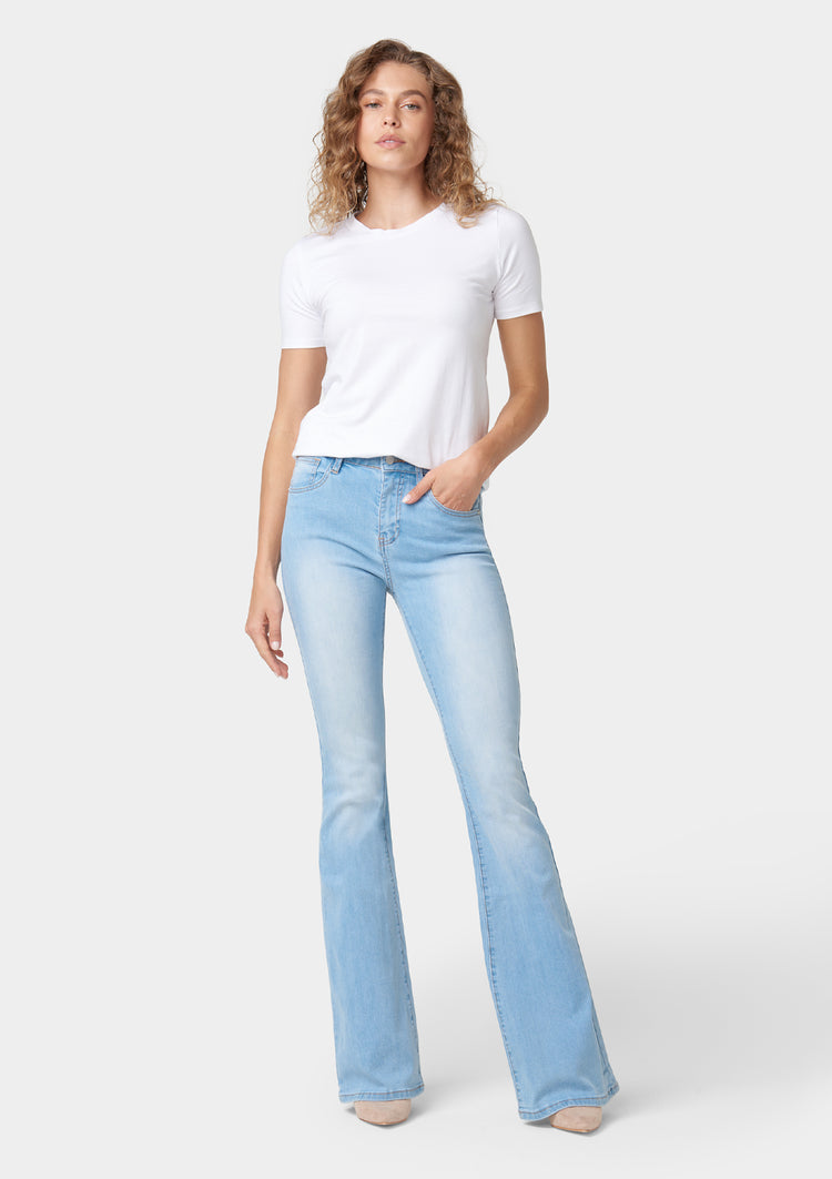 HIGH-RISE FLARE JEANS