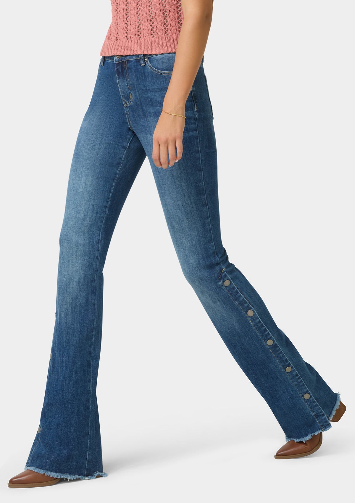 Tall Celina Snap Button Flare Jeans – Alloy Apparel