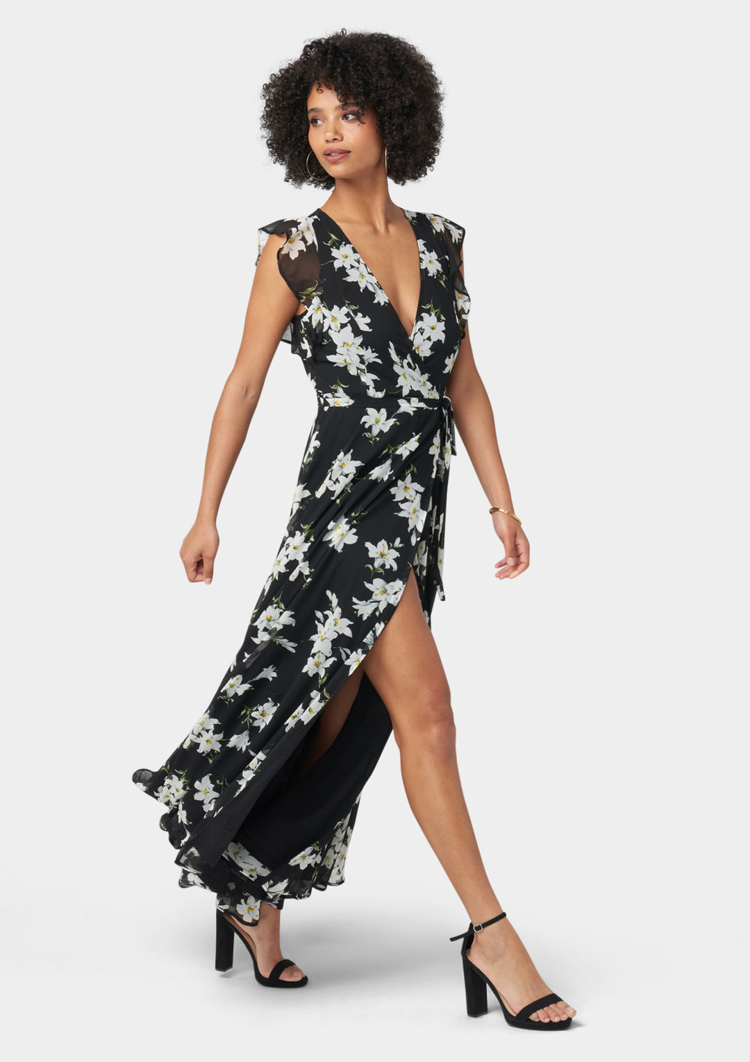 Alloy Apparel Tall Bella Floral Maxi Dress for Women in Black Size Medium Alloy Apparel Tall Bella Floral Maxi Dress for Women in Black Size Medium