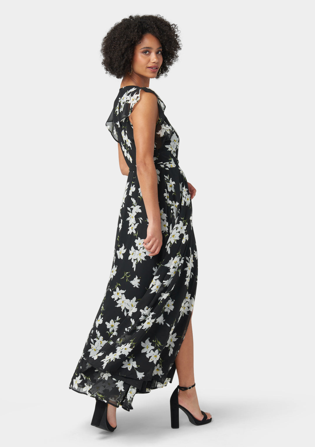 Alloy Apparel Tall Bella Floral Maxi Dress for Women in Black Size Medium Alloy Apparel Tall Bella Floral Maxi Dress for Women in Black Size Medium