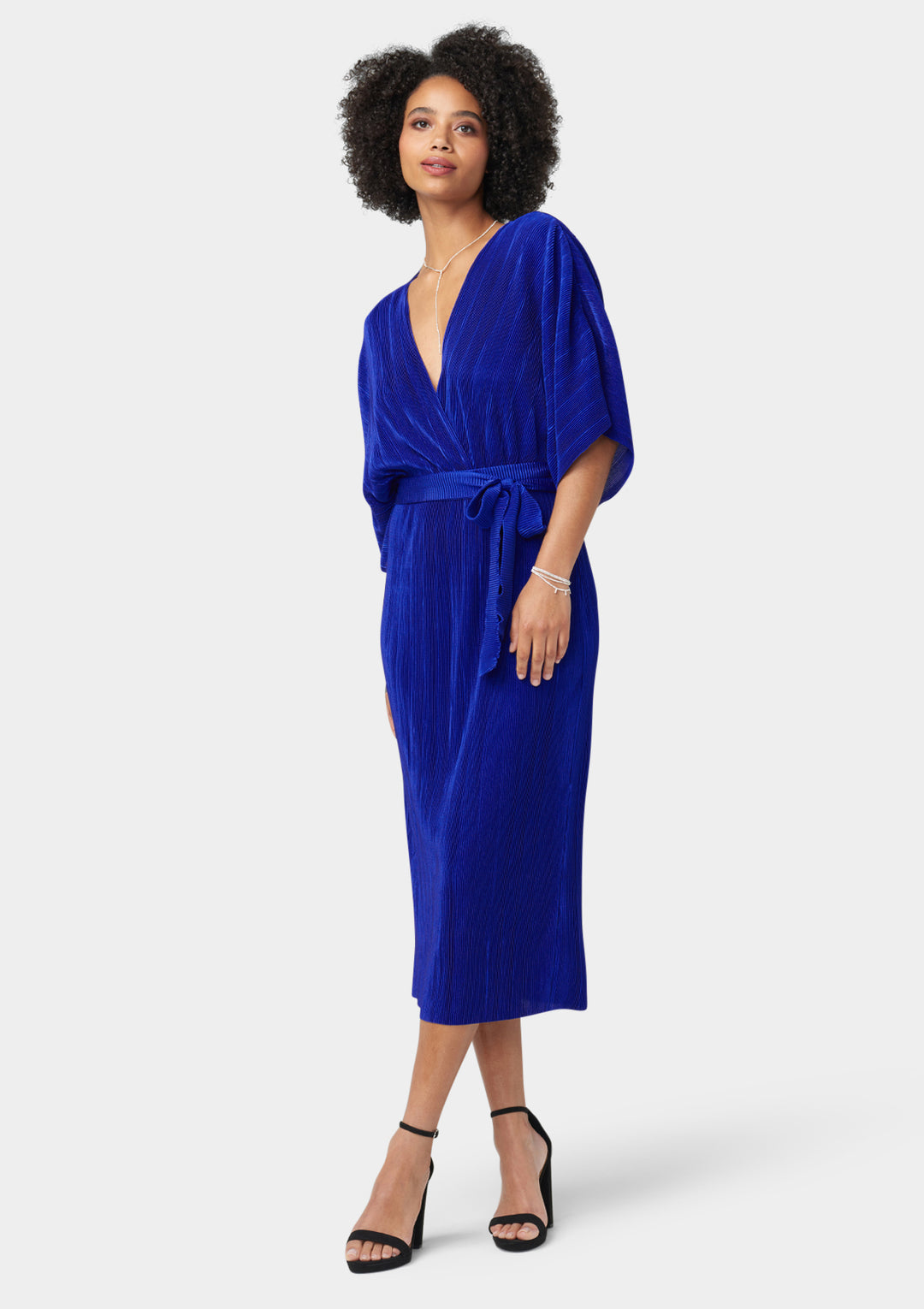 Tall Valerie Pleated Midi Dress - Royal / S Tall Valerie Pleated Midi Dress - Royal / S