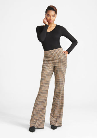 Brown Black Plaid Knit