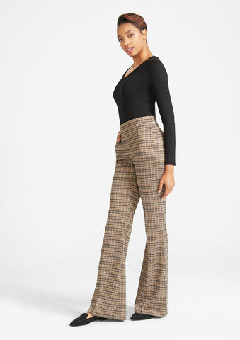 Brown Black Plaid Knit
