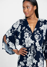 Navy Ivory Floral Print