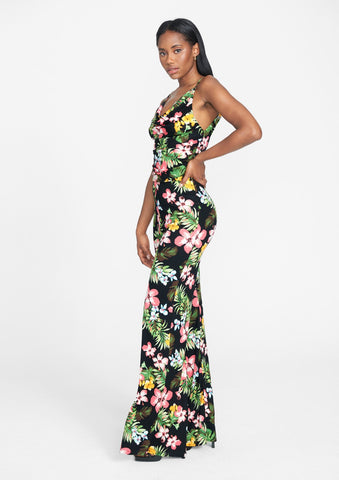 Black Tropical Print