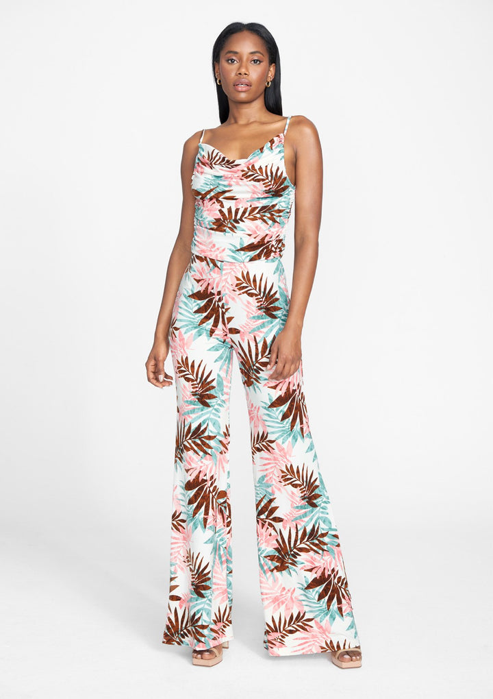Ivory Coral Palm Print