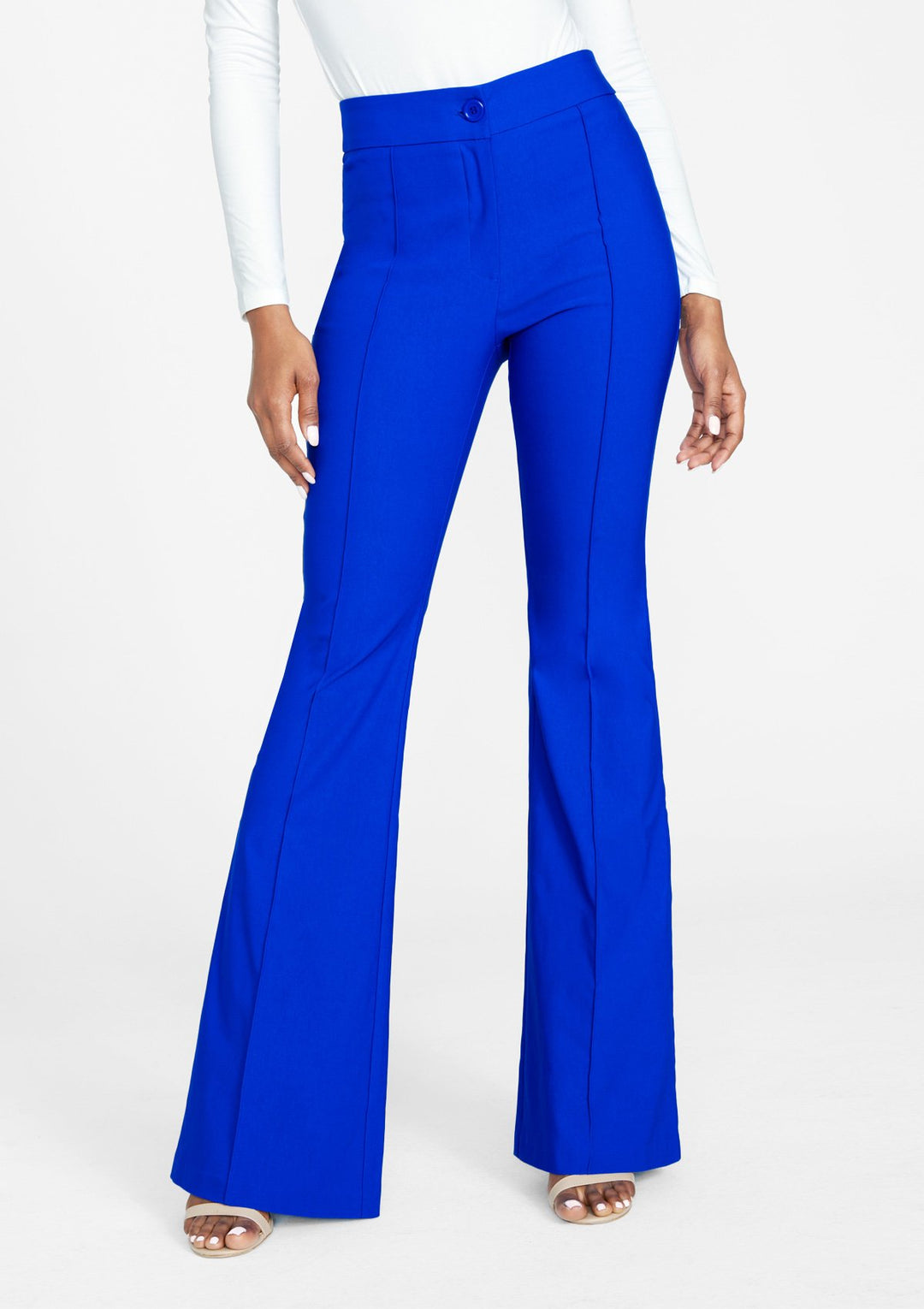 slim fit dress slacks Essentials Fold Over Pocket Flares main image 1