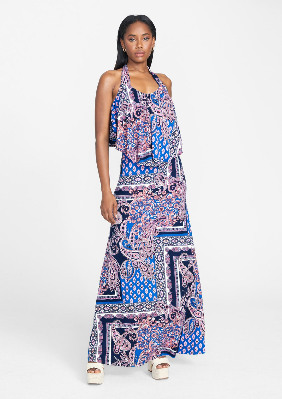 Blue Denim Paisley Print