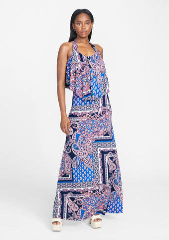 Blue Denim Paisley Print