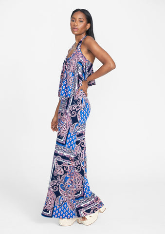 Blue Denim Paisley Print
