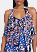 Blue Denim Paisley Print
