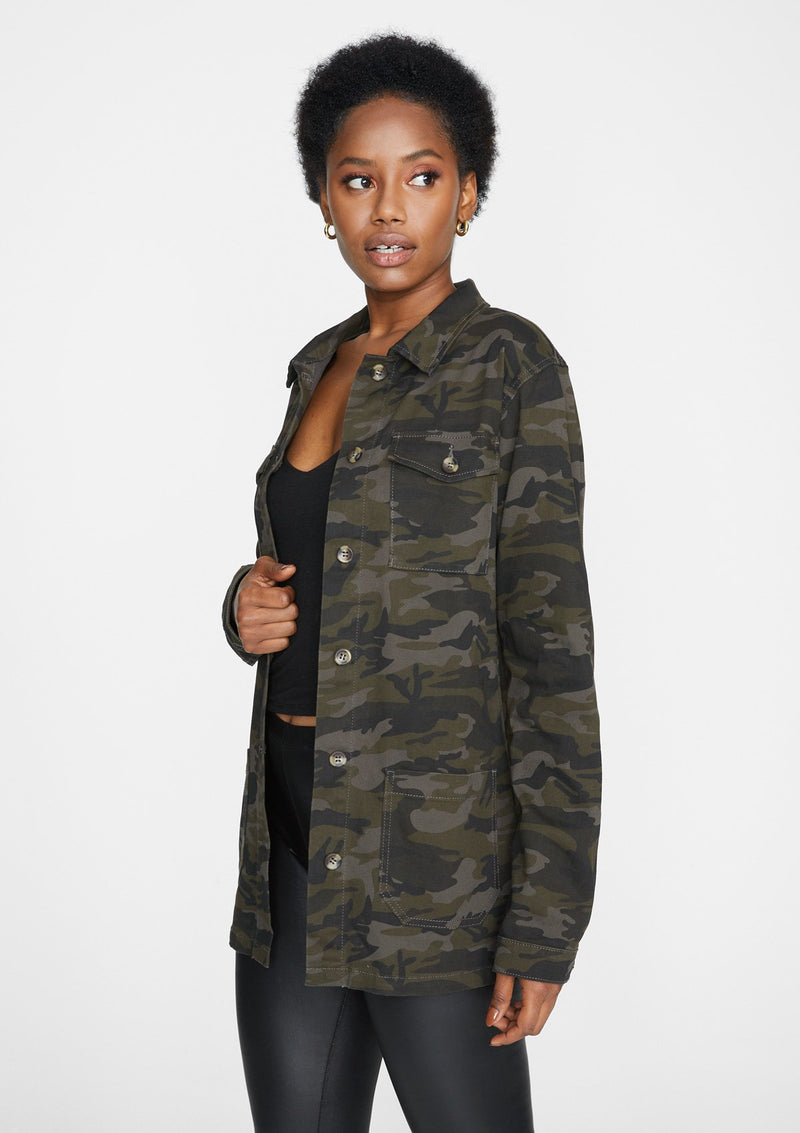 Ladies camo shacket top