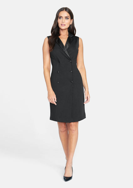Alloy Apparel Tall Adrianna Tuxedo Dress for Women in Black Size XS
