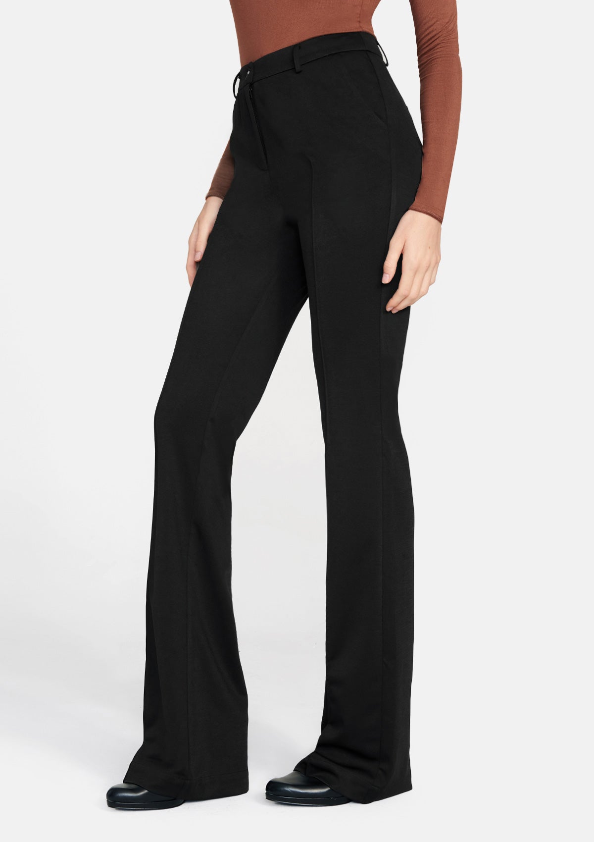 slim fit dress slacks Cargo Wide Leg Dress Pants for Tall Women in Black 4 / Tall / Black main image 1