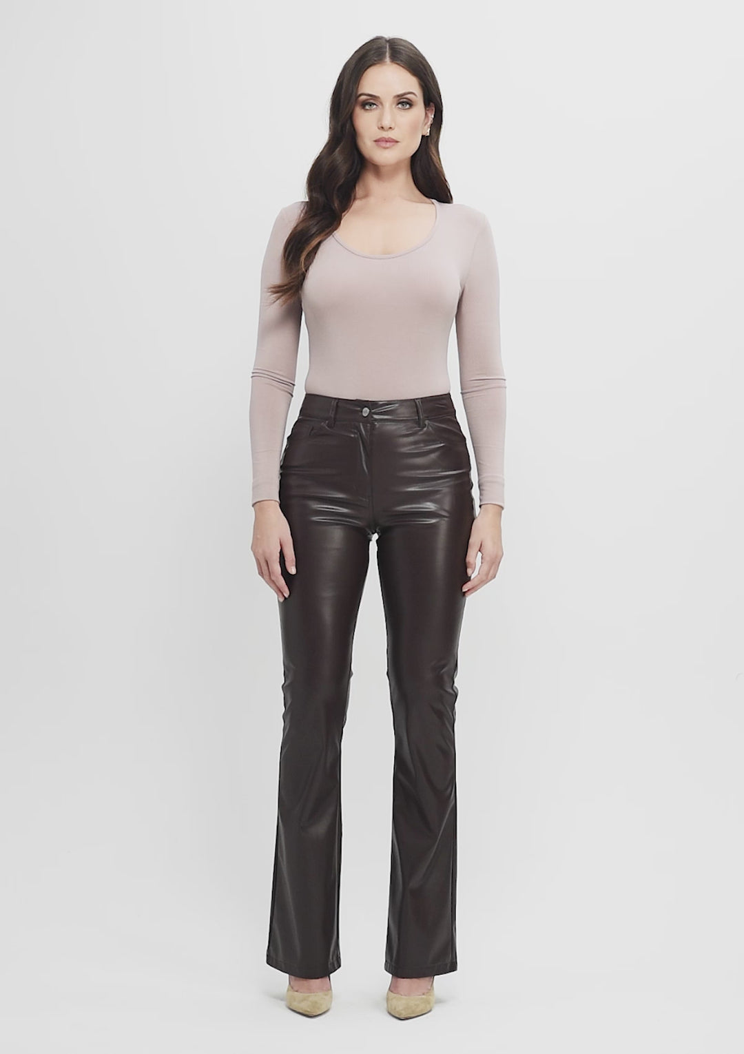 Tall Lexa Faux Leather Flare Pants